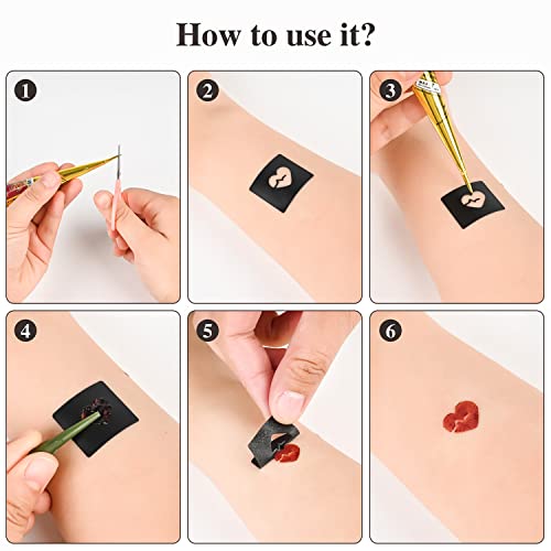 YUXUAN Temporäres Tattoo Set, 9 Farben Temporäre Tattoos Cone, 108 teiliges Schablonenmuster Sets, 1 Applikatorflasche und 5 Kunststoffdüsen, Tattoo Zeichenset für Halloween, Weihnachten, Party. - obrazek 5