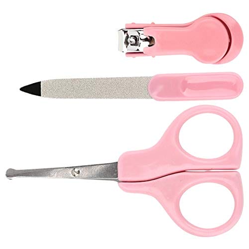 3 w 1 obcinacz do paznokci dla niemowląt zestaw do pielęgnacji paznokci zestaw do manicure dla niemowląt z nożyczkami do paznokci obcinaczem do paznokci i pilnikiem do paznokci dla noworodka maluchów i paznokci pielęgnacja paznokci zestaw do pielęgnacji paznokci (różowy) - obrazek 7