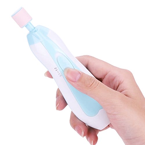 Pilnik do paznokci dla dzieci obcinacz do paznokci elektryczne narzędzie do pielęgnacji paznokci z 6 głowicami szlifierskimi dla niemowląt małych dzieci noworodków (niebieski) - obrazek 5