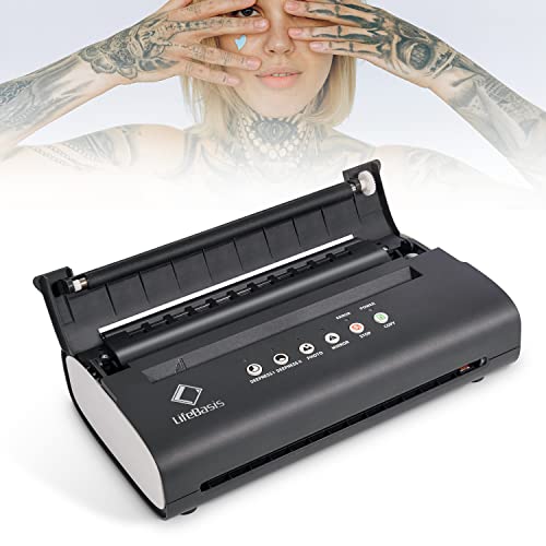 LifeBasis Professionelle Tattoo Transfer Maschine Schablonenmaschine Thermal Stencil Machine Thermodrucker Kopierer Printer mit 20 Blätter für Temporäre Tattoo Artist upgrade Version