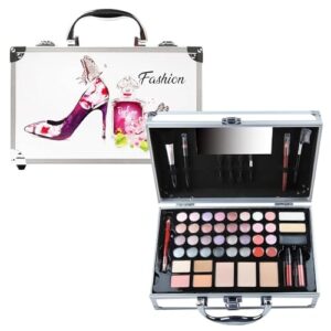 Paleta do makijażu i etui dla kobiet 48 sztuk: róż cień do powiek szminka lakier do paznokci | etui do przechowywania | organizator | piękny pomysł na pudełko prezentowe | VINTAGE by Gloss!