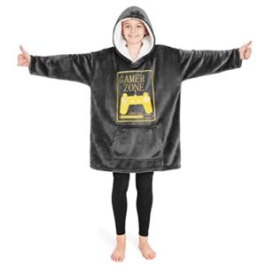 CityComfort Koc z kapturem dla dzieci polar oversize bluza z kapturem chłopcy - Ciepły i wygodny polarowy koc z kapturem, idealny dla chłopców