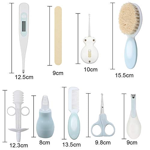 Lictin Zestaw do pielęgnacji niemowląt 15-częściowy do pielęgnacji noworodków z podstawowym wyposażeniem dla noworodków i małych dzieci niebieski - obrazek 3