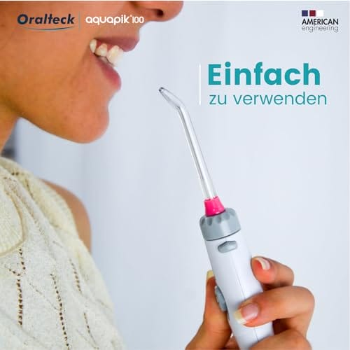 AQUAPIK 100 irygatorów do ust i nosa z 8 wielofunkcyjnymi dyszami 10 poziomami mocy pojemność 600 ml. Zalecany na całym świecie. Idealny dla całej rodziny. - obrazek 4