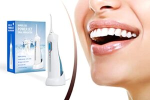 MYCARE + elektryczny irygator do jamy ustnej z 3 trybami ustny detektor wody ze zbiornikiem na wodę o pojemności 150 ml do profesjonalnego czyszczenia zębów bezprzewodowy IPX 7