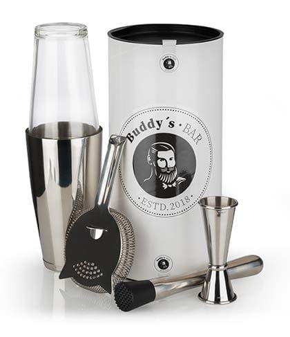 Buddy's Bar - Zestaw barowy Boston Bar Set 700 ml - Profesjonalny sprzęt barowy w pięknym pudełku prezentowym
