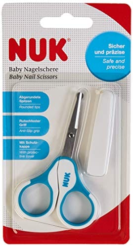 NUK 10256389 Paire de ciseaux manucure pour bébé Sûrs et précis Bleu