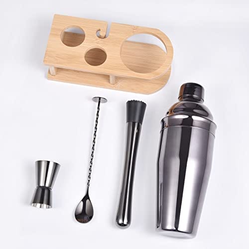 5-częściowy zestaw barmanów ze stali nierdzewnej 750 ml - profesjonalny zestaw do miksowania brodini z książeczką z przepisami na koktajle (szary) - obrazek 7