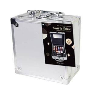 The Color Workshop - Zestaw do makijażu podróżny w kolorze - Fashion Train Case z kompletnym profesjonalnym zestawem do makijażu oczu, twarzy i ust - Zestaw upominkowy dla dziewcząt, nastolatek i kobiet - Beauty Case