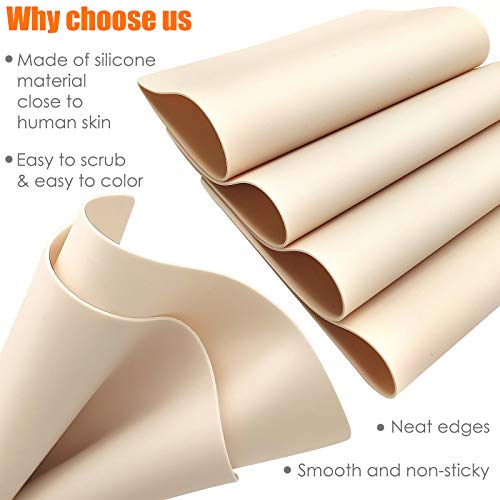 10 Stück Tattoo Übungshaut, Tattoo Skin Practice Doppel Seiten Tattoo mit 2 Stück Temporäre Tattoo Schablonen, Gefälschte Silikonhaut zum Temporären Tätowieren für Anfänger und Tätowierer - obrazek 7