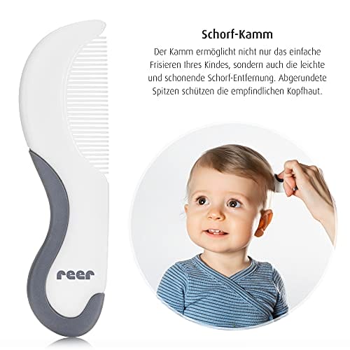 reer 81070 BabyCare zestaw do pielęgnacji włosów 2-częściowy szczotka z koziego włosia i grzebień - obrazek 2