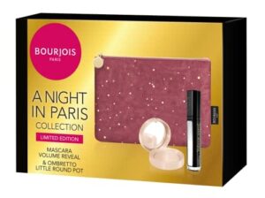 Bourjois Pudełko Prezentowe Kobiety Night In Paris Collection Limited Edition - Zestaw upominkowy z tuszem do rzęs objętość Reveal Ultra Black i cieniem do powiek Round Shade 01