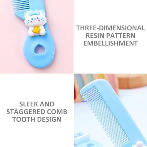 Zestaw 4 szczoteczek do włosów dla niemowląt szczoteczek do masażu zestaw grzebieni silikonowej szczoteczki do pielęgnacji grzebień dla niemowląt miękka szczotka do włosów dla dzieci i noworodków - obrazek 4