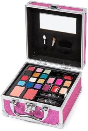 MYA Travel Aktówka Profesjonalny makijaż w zestawie cienie róż szminka szczotki (MYA Travel Glitter Fashion)