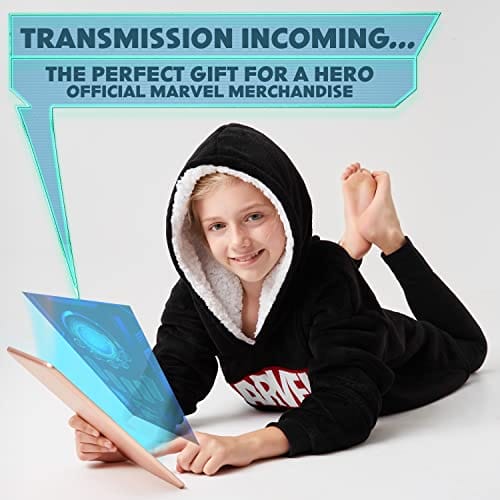 Marvel Oversized Blanket Hoodie Kids Avengers Captain America Iron Man - obrazek 4