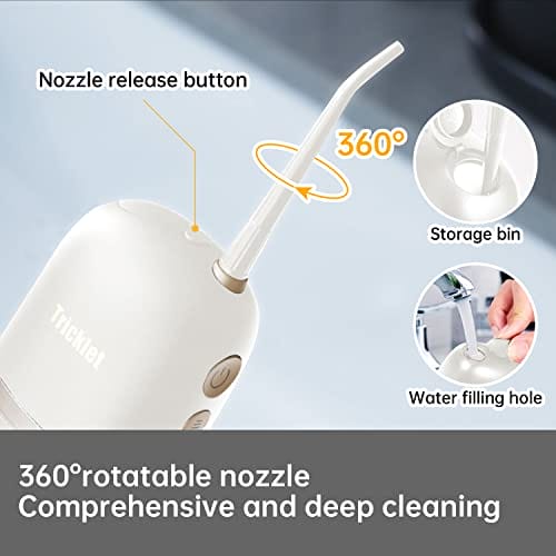 Wodny irygator dentystyczny do zębów irygator doustny z 4 trybami i 3 biegami wodoodporny IPX7 przenośne kostki dentystyczne do użytku w domu i w podróży biały - obrazek 2