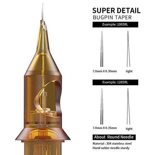 20pcs Profi Tattoo Nadeln Set, Harsso 3RL/5RL/7RL/9RL/7RM/9RM Cartridge Tattoonadel Kit zum Linen & Shaden, hygienisch und sicher (1207RM) - obrazek 4