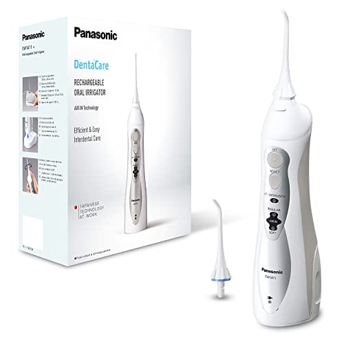 Panasonic EW1411H845 irygator z 4 trybami strumienia (silny tryb JET 590 kPa tryb AIR IN z drobnymi bąbelkami powietrza tryb INTERDENTAL) biało-szary