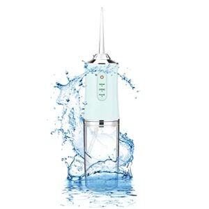 EUROXANTY Cleaner | Irrigator stomatologiczny z 4 dyszami | Czyszczenie zębów | Podróżny irygator jamy ustnej i jamy ustnej |Pełne czyszczenie jamy ustnej | Led 3 intensywności | Zielony