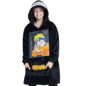 Koc z kapturem Naruto Oversize dla dzieci, bluza z kapturem Anime dla