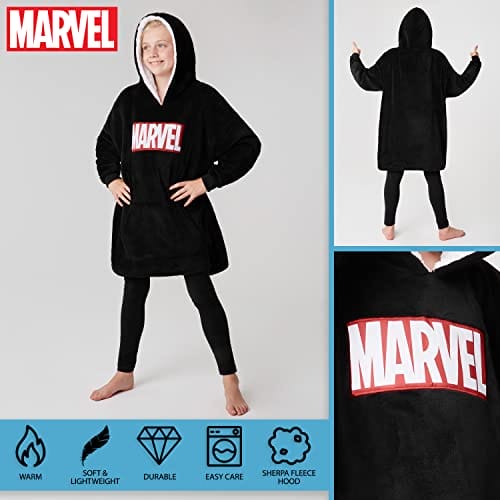 Marvel Oversized Blanket Hoodie Kids Avengers Captain America Iron Man - obrazek 6