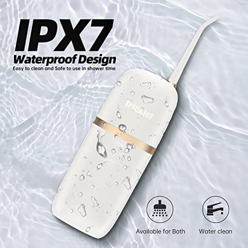 Wodny irygator dentystyczny do zębów irygator doustny z 4 trybami i 3 biegami wodoodporny IPX7 przenośne kostki dentystyczne do użytku w domu i w podróży biały - obrazek 3