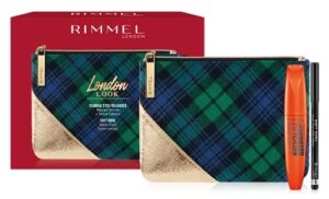 Rimmel London Pudełko Damskie Londyn Look Metaliczna kopertówka i Tartan z tuszem do rzęs ScandalEyes Reloaded i ołówkiem do oczu Soft Kohl Kajal
