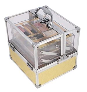 Zestaw do makijażu ZMILE Cosmetics Beauty case 'Glam' złoto - 64 sztuki + etui, 30 cieni do powiek, 2 x błyszczyk, 1 x lakier do paznokci, 1 x pędzel do różu, 3 x rozświetlacz, 7 x błyszczyk, 6 x róż, 4 x brokat krem do ciała, 4 x kremowy cień do powiek, 2 podwójne aplikatory, 1 x kayal, 1 x ołówek do konturu ust, 1 mały pędzel do ust, 1 mały pędzel do różu