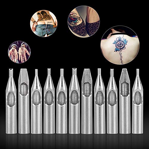 Tattoo Zubehörteil 11 Stück/Kit, Tattoo Einweg Set Tätowierungs Düsen Spitzen Edelstahl Zubehörteil Maschinengewehr Rohr Griff Kasten Satz von entkeimte Zubehörteil 3 5 7 RT FT 3D 5D 8D - obrazek 6