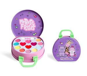 MARTINELIA Mini metalowe pudełko kosmetyczne Friends dla dzieci - Zestaw do makijażu dla kreatywnych maluszków