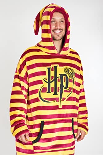 Harry Potter Damskie bluzy z kapturem oversize koc z kapturem - Oficjalny Harry Potter Merchandise z kieszonką kangurką i podszewką z Sherpa Fleece - obrazek 4