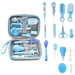 Zestaw do pielęgnacji niemowląt dla noworodków 14-częściowy zestaw do pielęgnacji niemowląt dla noworodków zestaw do pielęgnacji niemowląt z termometrem gorączkowym szczotką dla niemowląt pierwszym wyposażeniem zestaw do pielęgnacji noworodków