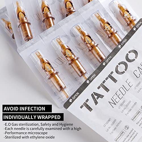20pcs Profi Tattoo Nadeln Set, Harsso 3RL/5RL/7RL/9RL/7RM/9RM Cartridge Tattoonadel Kit zum Linen & Shaden, hygienisch und sicher (1207RM) - obrazek 5