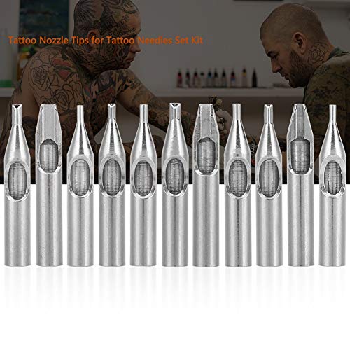 Tattoo Zubehörteil 11 Stück/Kit, Tattoo Einweg Set Tätowierungs Düsen Spitzen Edelstahl Zubehörteil Maschinengewehr Rohr Griff Kasten Satz von entkeimte Zubehörteil 3 5 7 RT FT 3D 5D 8D - obrazek 7