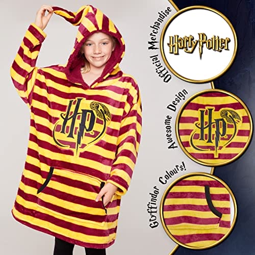 Harry Potter Bluza z kapturem dla dziewcząt - Oversizowa bluza z kapturem Koc Harry Potter Prezenty (czerwony) - obrazek 6