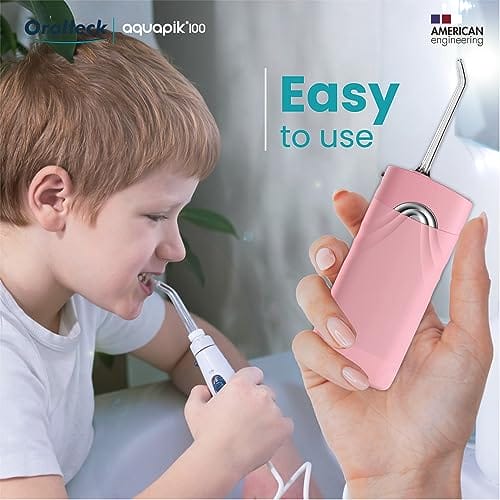 AQUAPIK DUO Pack Irrigatory dentystyczne. Aquapik 100 Komputer stacjonarny zawiera: 8 dysz 10 poziomów i Aquapik Mini przenośny irygator zawiera: 4 dysze 5 trybów użytkowania. (Różowy) - obrazek 7