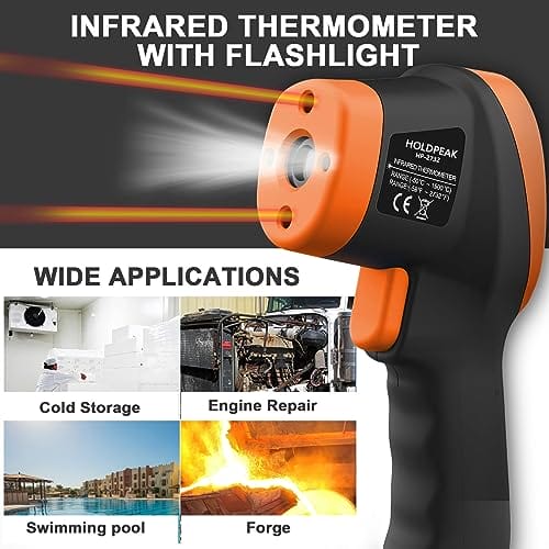 Laserowy termometr podczerwieni 2732 High Temperature Gun -50~1500℃(-58~2732°F) z podwójnym laserem, błyskawicznym podświetleniem LCD i alarmem - idealny do przemysłu elektrycznego i motoryzacyjnego - obrazek 4