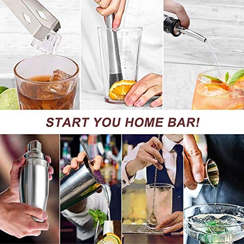 AYAOQIANG Zestaw barmański COOLGUY z podstawką – DE-001, 12 elementów, stal nierdzewna, idealny prezent - obrazek 12