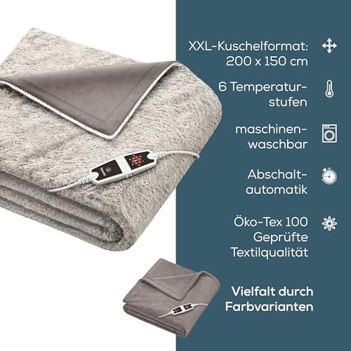 Beurer HD 150 XXL Nordic koc grzewczy, elektryczny koc grzewczy z auto - obrazek 2