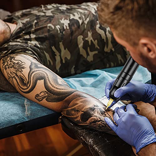 TATELF Wireless Tattoo Maschine Set Coreless Rotary Tattoo Pen Kit mit 2pcs 2200mAh Batterie Power 20pcs Patronennadeln für Anfänger Künstler - obrazek 4