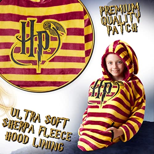 Harry Potter Bluza z kapturem dla dziewcząt - Oversizowa bluza z kapturem Koc Harry Potter Prezenty (czerwony) - obrazek 4