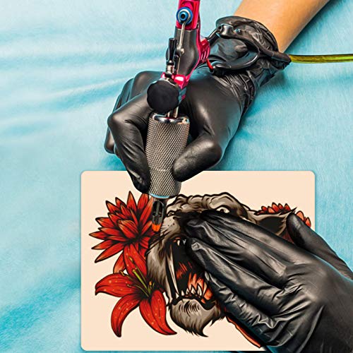 10 Stück Tattoo Übungshaut, Tattoo Skin Practice Doppel Seiten Tattoo mit 2 Stück Temporäre Tattoo Schablonen, Gefälschte Silikonhaut zum Temporären Tätowieren für Anfänger und Tätowierer - obrazek 3