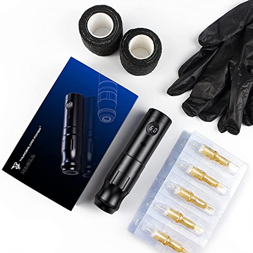 TATELF Wireless Tattoo Maschine Set Coreless Rotary Tattoo Pen Kit mit 2pcs 2200mAh Batterie Power 20pcs Patronennadeln für Anfänger Künstler - obrazek 5