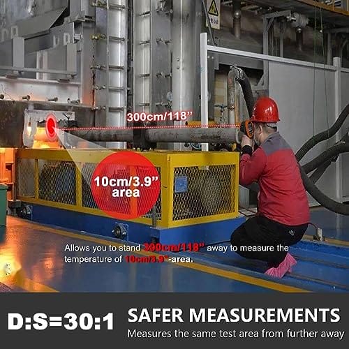 Laserowy termometr podczerwieni 2732 High Temperature Gun -50~1500℃(-58~2732°F) z podwójnym laserem, błyskawicznym podświetleniem LCD i alarmem - idealny do przemysłu elektrycznego i motoryzacyjnego - obrazek 9