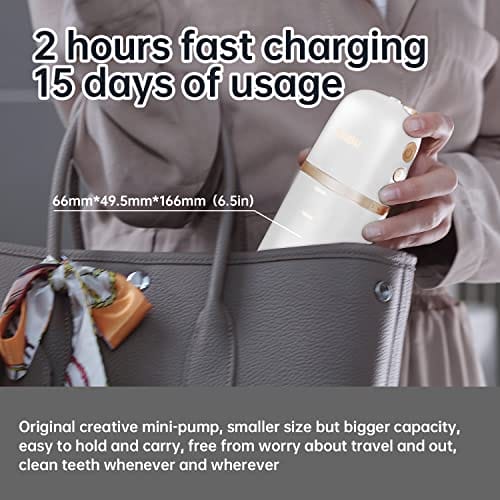 Wodny irygator dentystyczny do zębów irygator doustny z 4 trybami i 3 biegami wodoodporny IPX7 przenośne kostki dentystyczne do użytku w domu i w podróży biały - obrazek 7