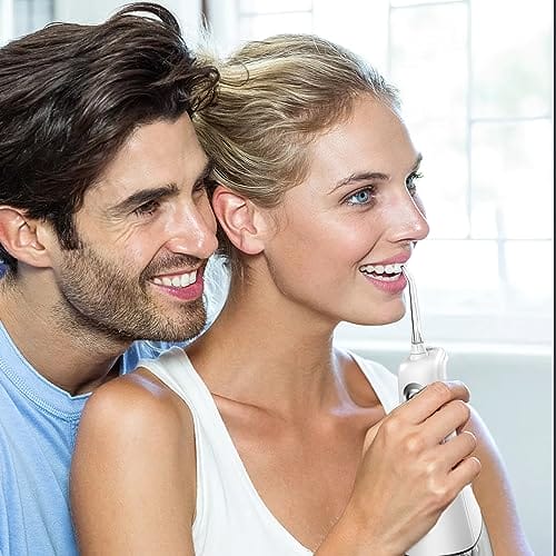 Bezprzewodowy irygator do jamy ustnej 4 tryby czyszczenia 4 końcówki jet wodoszczelność IPX7 i ładowanie przez USB elektryczne urządzenie do czyszczenia zębów w podróży i Homful dla ortopedów do - obrazek 2