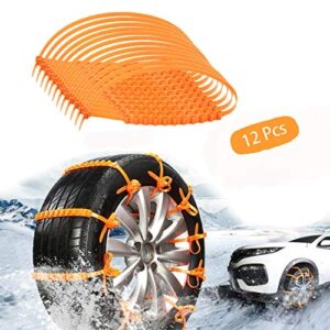 12 szt. Uniwersalne łańcuchy śniegowe antypoślizgowe - trakcja i trwałość
