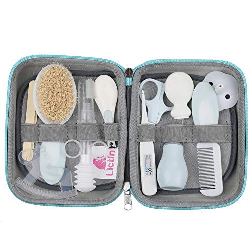 Lictin Zestaw do pielęgnacji niemowląt 15-częściowy do pielęgnacji noworodków z podstawowym wyposażeniem dla noworodków i małych dzieci niebieski - obrazek 2
