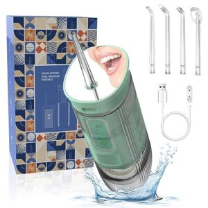 Irygator do zębów irygator do jamy ustnej przenośny elektryczny wodoodporny IPX6 3 tryby 5 końcówek strumieniowych irygator do zębów zbiornik na wodę środek do czyszczenia zębów do domu