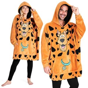 Scooby-Doo! Męski sweter w kratę, oversize'owa bluza polarowa
